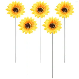 Decorative Flowers Stake Sign Decor Gardening Sunflower Shape Adornment Outdoor Decoration Lawn Flower-shape Stakes