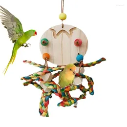 Other Bird Supplies Straw Parrot Toy Colourful Braided Birdhouse Hang Toys Handmade Chew For Parrots African Grey