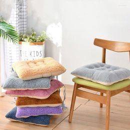 Pillow Solid Colour Plush Home Decoration Seat Pad Winter Thickened Dining Chair Anti-slip Office Sedentary Soft Stool Mat