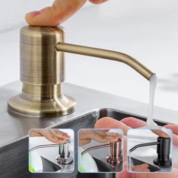 Liquid Soap Dispenser Kitchen Dispensers 500ml Build In For Bathroom Accessories Stainless Steel Pump PE Bottle