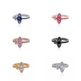 Brand Westwoods Saturn Full Diamond Ring Personalised Instagram Style Advanced Sense Versatile Couple Nail