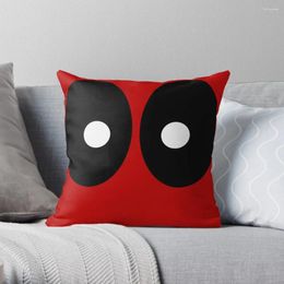 Pillow Red Field Behind Black Ellipses And White Circles. Throw Decorative Sofa S