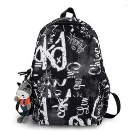 Backpack Graffiti Youth 2024 Trend Design Waterproof Nylon Laptop Campus School Bag Soft Unisex Large Capacity Travel Backpacks