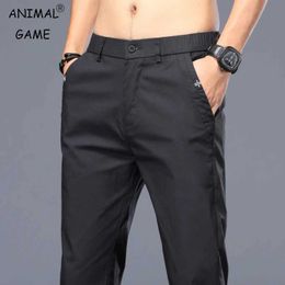 Men's Pants New summer Casual Pants Men 3 Colors Classic Style Fashion Business Thin Slim Fit Straight Cotton Solid Color Brand Trousers 38 Y240513