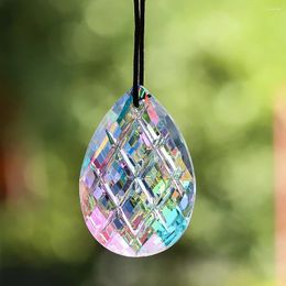 Decorative Figurines 50mm Waterdrop Grid Crystal Suncatcher Glass Prism Window Hanging Decor Rainbow Maker Chandelier Lamp Parts Replacement