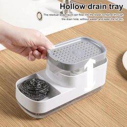 Liquid Soap Dispenser For Kitchen Capacity 3-in-1 Dish With Sponge Holder Countertop Home Pad