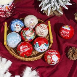 Gift Wrap Christmas Round Boxes Ball Shaped Tinplate Xmas Tree Hanging Ornament Candy Jar Year Navidad Decorations