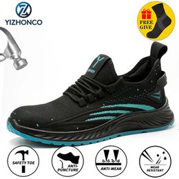 Men Work Safety Shoes Boots Antipuncture Man For Sneakers Indestructible Shoe Lightweight Casual Sport YIZHONCO 240511