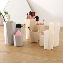 Storage Boxes Portable Organiser Plastic Container Makeup Brush Box Cosmetic Holder Barrel