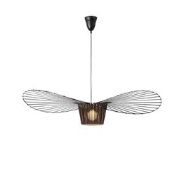 Nordic Black Straw Hat Chandelier 60-200cm Big Pendant Lamp for Living Room Bedroom