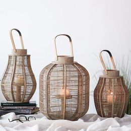 Candle Holders Decor Wedding Wooden Holder Wall Large Lantern Windproof Centro De Mesa Decoration For Home