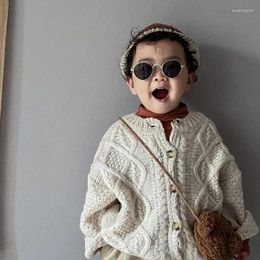 Jackets 1-3-6Years Baby Knitting Shirt Overcoats Casual Trendy Solid Simple Loose Sweater Outdoor Toddler Boy Long-sleeved Tops Cardigan