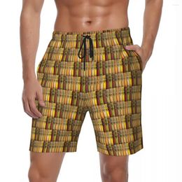 Men's Shorts Men Board Library Cute Hawaii Swim Trunks Never Grow Old Book Comfortable Sports Fitness Plus Size Beach Short Pants