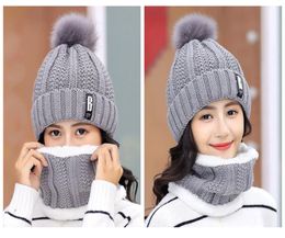 2020 Winter Hat Womens Beanie Hats Thick Warm Women Thick Cable Knit Ribbed Infinity Circle Loop Scarf Outdoor Riding Hat Scarves 6458463