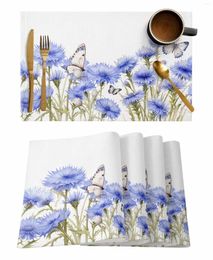 Table Mats Country Spring Flowers Butterfly Placemat Wedding Party Dining Decor Linen Mat Kitchen Accessories Napkin