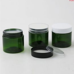 60g Empty Travel Green PET Cream Bottle Jars 2oz Refillable Cosmetic Packaging with Plastic lids White Black Cap 50pcshigh qualtity Jpmgv