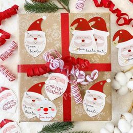 Party Favour 50PCS Christmas Santa Claus Paper Tags DIY Crafts Xmas Tree Hanging Tag Labels Kids Gift Wrapping Home Supplies