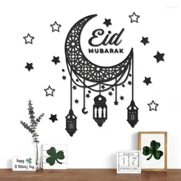 Party Decoration Moon Star Wall Stickers Eid Mubaraks Chandelier Pattern Acrylic Decals Home Bedroom Living Room