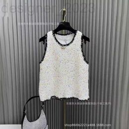 Camisoles & Tanks Designer High Quality 24 Cutting and Dressing for Gorgeous and playful Versatile Slimming Bead Knitted Tank Top Girl 6ORM