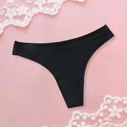 Women's Panties Women Thong Underwear Comfortable For Ice Silk Low-rise With Breathable Cotton Crotch Sexy Sporty Styles