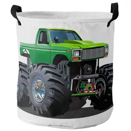 Laundry Bags Cartoon Race Car Foldable Basket Large Capacity Hamper Clothes Storage Organiser Kid Toy Sundries Bag