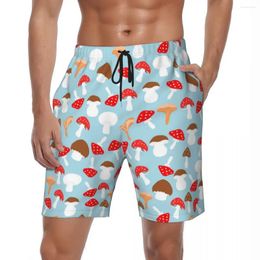 Men's Shorts Cute Mushroom Board Summer Colourful Mush Stylish Beach Males Sports Fast Dry Graphic Swim Trunks
