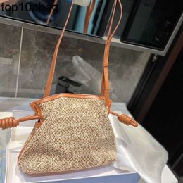 High-end designer bags Brand Handbag loewebag Women's leather jacquard Small Blessing Purse with built-in clasps on both sides drawstring crossbody bag loewebagwe