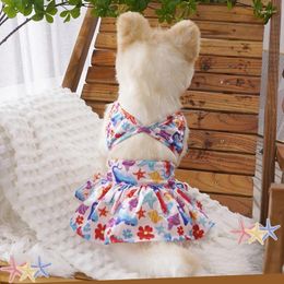 Dog Apparel Ins Summer Pet Bikini Beach Swimsuit Sexy Sling Party Dress Hawaiian Style Puppy Skirt Designer Cute Cat Costume