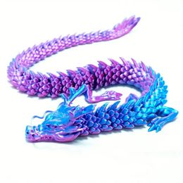 3D Printed Fidget Dragon 30cm Figures Decor Toy Stress Relief Multi-Jointed Movable Hand-held Articulated Dragon Toy for Home Car Office Tabletop Ornament 086