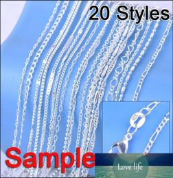 Chains necklace Jewellery Sample Order 20Pcs Mix 20 Styles 18 Genuine 925 Sterling Silver Link Necklace Set Lobster Clasps 925 T6997507