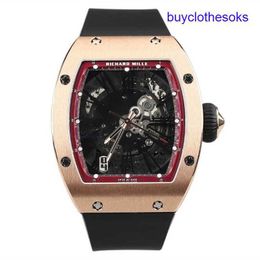 RM Mechanical Wrist Watch Rm023 18k Rose Gold Case Wine Barrel Design Chronograph