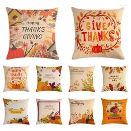 Pillow Thanks Giving Days Sofa Cover Car Cases Linen Cotton Material Pillowcase 2024