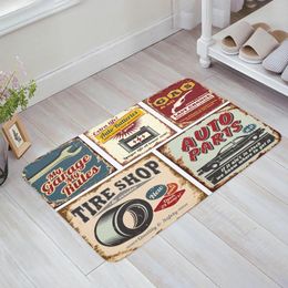 Carpets Retro Poster Design Vintage Car Tool Kitchen Doormat Bedroom Bath Floor Carpet House Hold Door Mat Area Rugs Home Decor