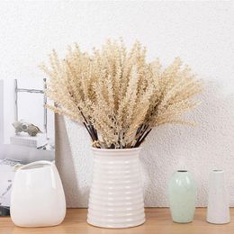 Decorative Flowers 13.4 Inch Artificial Plants Decoration Plastic Grass Faux Shrubs Ear Of Wheat Grain Leaves For Party DIY Decor Sell