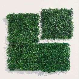 Decorative Flowers 25cm Artificial Plant Grass Wall Panel Boxwood Hedge Greening UV Protection Green Decor Privacy Fence Backyard Screen