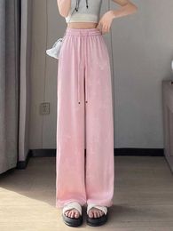 Women's Pants Capris Wide Leg Loose Pants For Women 2024 Spring Summer New Arrivals High Elastic Waist Chinese Style Pants Full Length Trousers Y240509