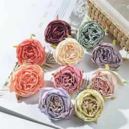 Decorative Flowers 10 Pcs High Quality Peony Head Wedding Wreaths Christmas Decorations For Home Diy Gift Fake Artificial