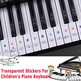 Window Stickers 88/61/54/49/37 Keys Transparent For Children's Piano Keyboard Read Decorative Films Learning Easier Self Adhesive