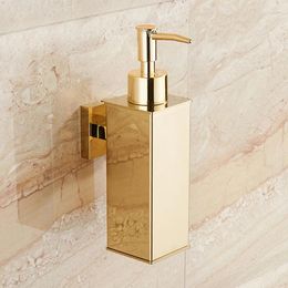 Liquid Soap Dispenser 304 Stainless Steel Wall Mounted Hand Wash For Bathroom Gold