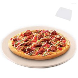 Baking Moulds Pizza Stone Round For Grill And Oven Making Steak Thick Inch Cordierite Pan Cooking &