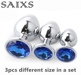 3pcs Metal Anal Plug Butt plug Anal Sex toys 3 size in a set CX2007297463860