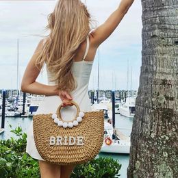 Party Favor Bride Mrs Beach Bag Bridal Shower Bachelorette Hen Boho Rustic Summer Wedding Engagement Decoration Honeymoon Travel Gift