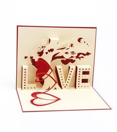 Love Tree Handmade Kirigami Origami 3D Pop UP Greeting Cards For Wedding Birthday Festive Party Supplies2204243