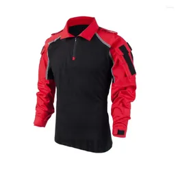 Hunting Jackets Tactical Combat Uniform With Reflective Strip Outdoor Sports Shirt RED