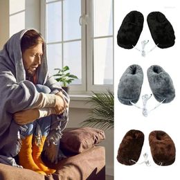 Carpets 1pc USB Heated Slippers Soft Women Men Foot Warmer Shoes Fast Heating Plush Electric Warm Boots Winter Essential For Study Room