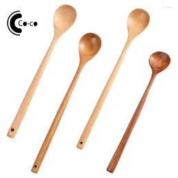 Spoons Table Spoon Coffee Tea Stirring Soup Cooking Portable Wooden For Tableware Tools Mixing