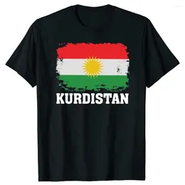 Men's T Shirts Funny Kurdistan Kurdish Flag Vintage Aged Look Summer Style Graphic Cotton Streetwear Short Sleeve T-shirt Men