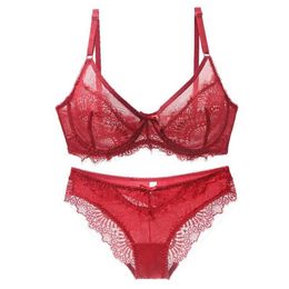 Bras Sets 2022 New Sexy 32/70 34/75 36/80 38/85 40/90 42/95 BC Cup Bra Sets Women Ultra Thin Thick Underwear Female Push Up Lingerie Y240513