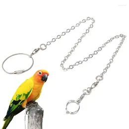 Other Bird Supplies Foot Chain Stainless Steel Parrot Harness Lead Training Anklet Ring Stand Supply