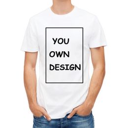 Picture processing High Quality Customized Men T shirt Print Your Own Design QR code po casual tshirt 240513